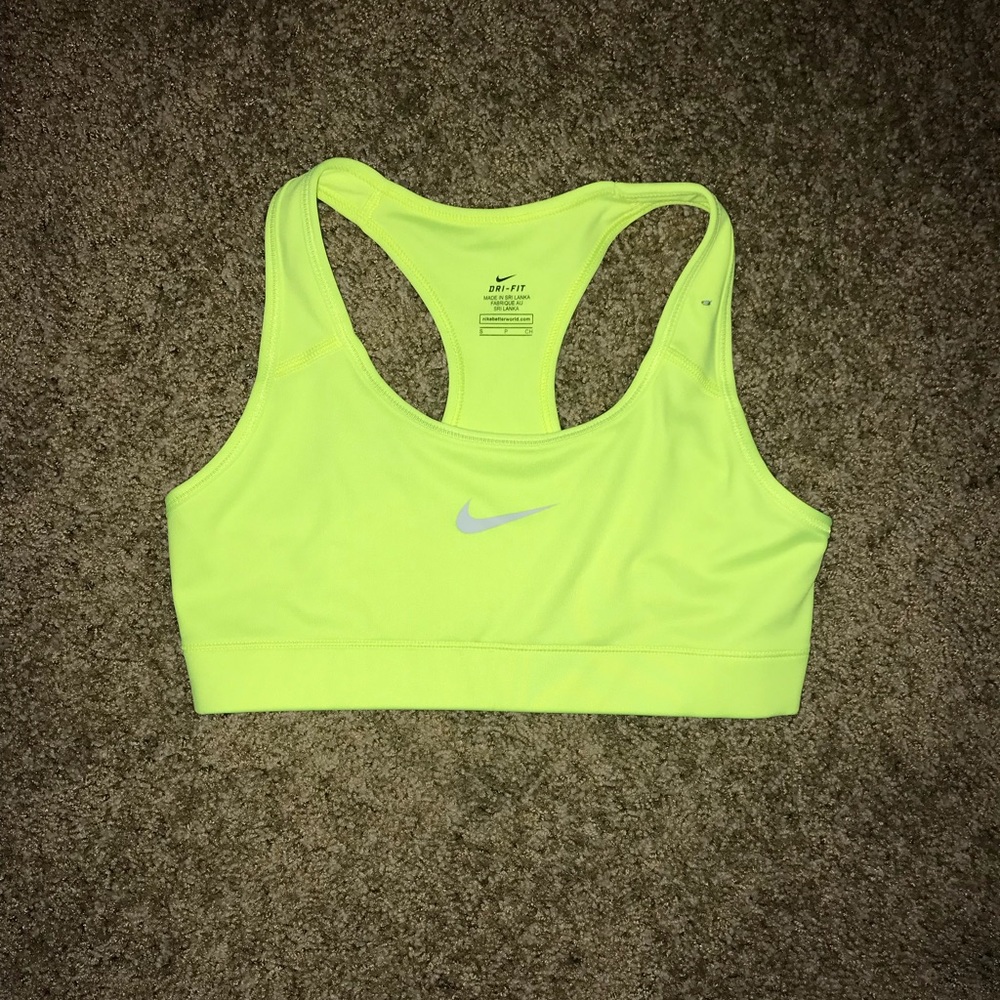 SIZE SMALL, NWOT BRIGHT YELLOW NIKE SPORTS BRA